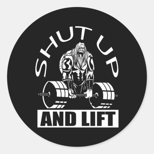 Powerlifter Zwijgen En Lift Powerlifting Ronde Sticker (Voorkant)