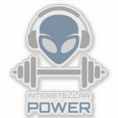 Powerlifting Alien Gym Workout Sticker (Voorkant)