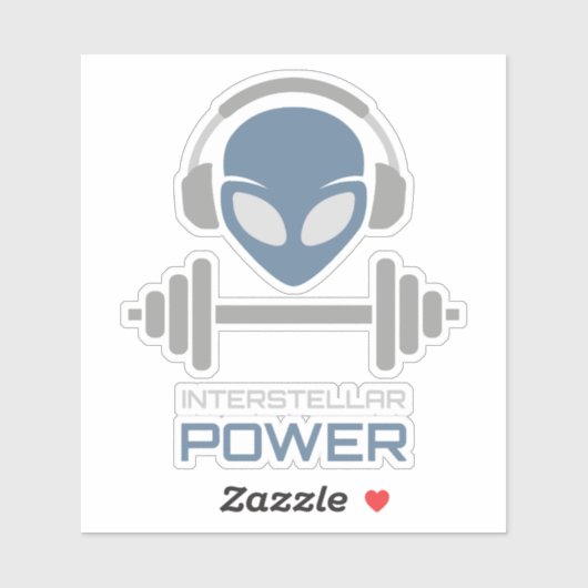 Powerlifting Alien Gym Workout Sticker (Vel)