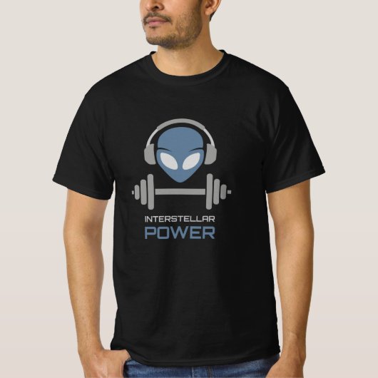 Powerlifting Alien Gym Workout T-shirt (Voorkant)