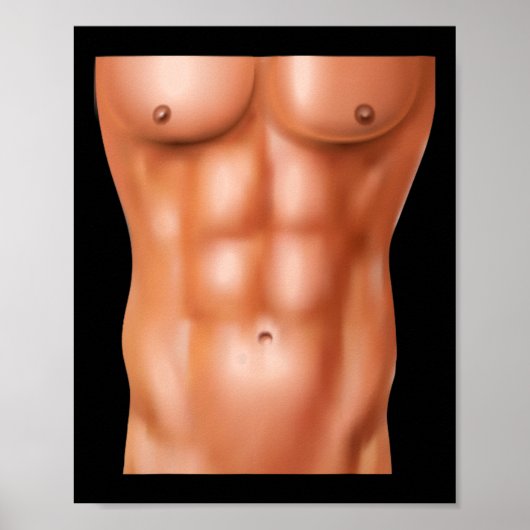 Powerlifting Bodybuilding Gewichtstraining Six Pac Poster (Voorkant)