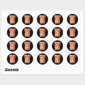 Powerlifting Bodybuilding Gewichtstraining Six Pac Ronde Sticker (Vel)