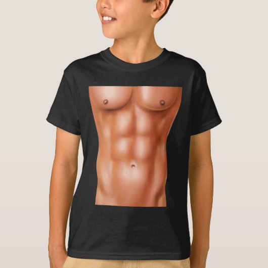 Powerlifting Bodybuilding Gewichtstraining Six Pac T-shirt (Voorkant)