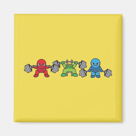 Powerlifting Kawaii - Squat, Bench Press, Deadlift Magneet (Voorkant)