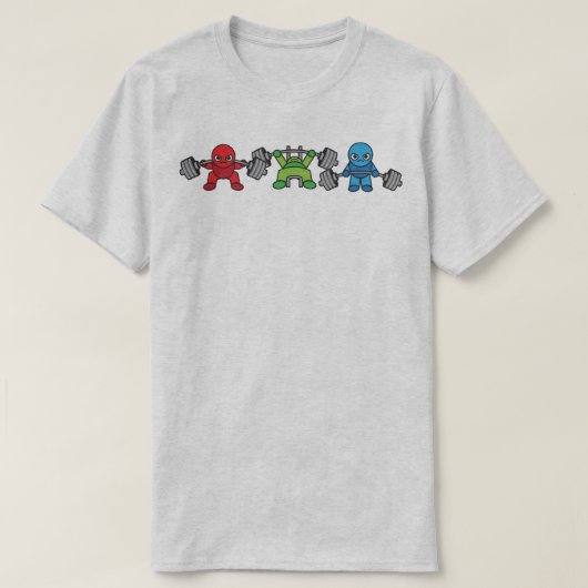 Powerlifting Kawaii - Squat, Bench Press, Deadlift T-shirt (Design voorkant)
