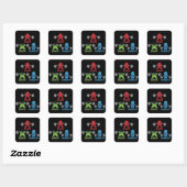 Powerlifting Kawaii - Squat, Bench Press, Deadlift Vierkante Sticker (Vel)