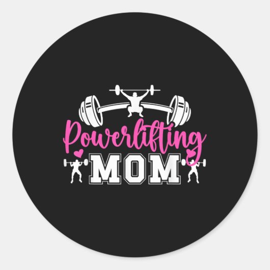 Powerlifting Moeder van een Powerlifter Moeder Pow Ronde Sticker (Voorkant)