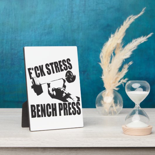 Powerlifting Motivatie - F*CK Stress, Bench Press Fotoplaat (Zijkant)