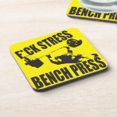Powerlifting Motivatie - F*CK Stress, Bench Press Onderzetter (Linkerzijde)