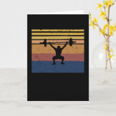 Powerlifting Retro Zonsondergang Bodybuilding Gift Kaart (Gele Bloem)