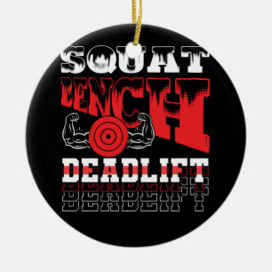 Powerlifting Squat Bench Deadlift Gewichtheffen Tr Keramisch Ornament