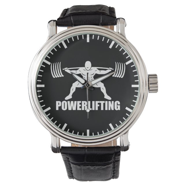 Powerlifting Squat Motivatie Horloge (Voorkant)
