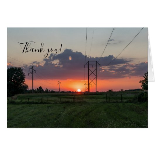 Powerline Sunset Landscape Hartelijk dank (Voorkant Horizontaal)
