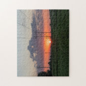 Powerline Sunset Landschap Legpuzzel (Verticaal)