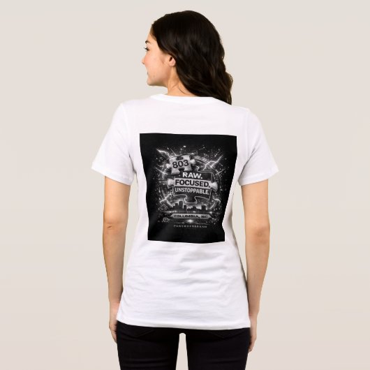 PowerOf3Brand Black & White Statement Tee Tri-Blend Shirt (Achterkant volledig)