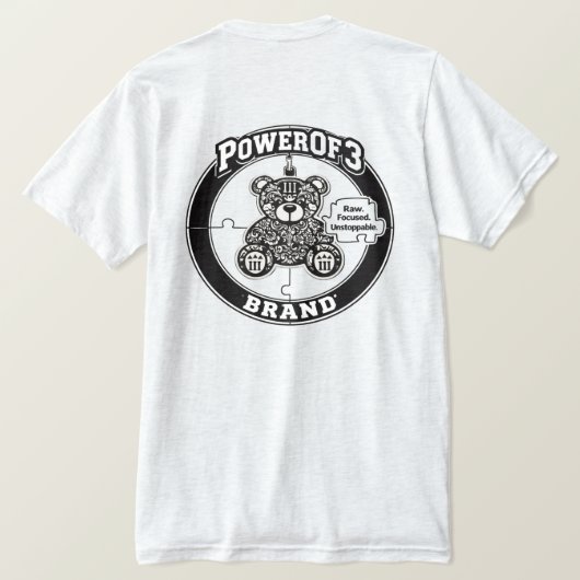 PowerOf3Brand Signature Crest T-shirt (Design achterkant)