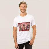 PowerOf3Brand Triple Vision Red Panel Graphic Tee Tri-Blend Shirt (Voorkant volledig)