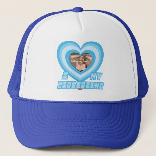 PowerPuff Dingus Blue Heart - VRIENDIN Trucker Pet (Voorkant)