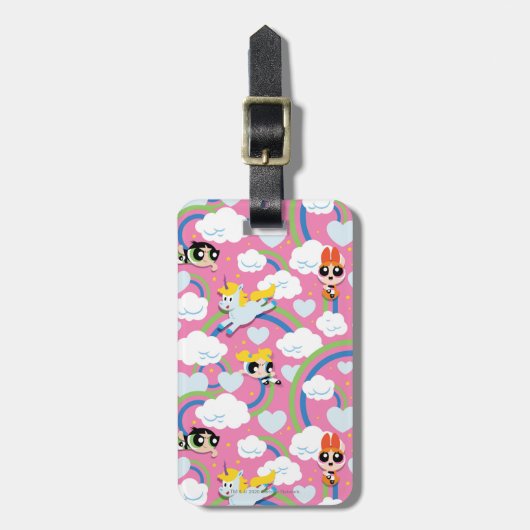 Powerpuff Girls & Donny Rainbow Pattern Bagagelabel (Voorkant verticaal)
