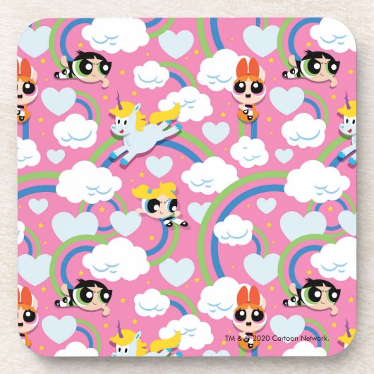 Powerpuff Girls & Donny Rainbow Pattern Bier Onderzetter (Voorkant)