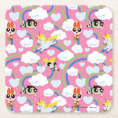Powerpuff Girls & Donny Rainbow Pattern Kartonnen Onderzetters (Voorkant)
