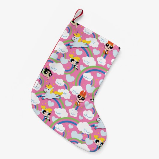 Powerpuff Girls & Donny Rainbow Pattern Kleine Kerstsok (Voorkant (Hangend))
