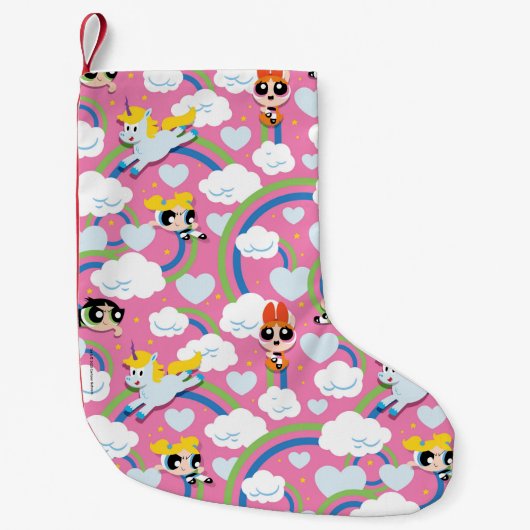 Powerpuff Girls & Donny Rainbow Pattern Kleine Kerstsok (Voorkant)