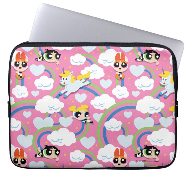 Powerpuff Girls & Donny Rainbow Pattern Laptop Sleeve (Voorkant)