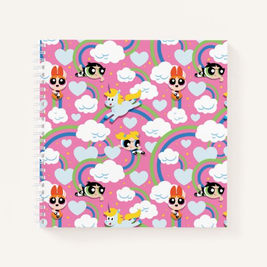 Powerpuff Girls & Donny Rainbow Pattern Notitieboek (Voorkant)