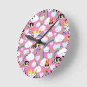 Powerpuff Girls & Donny Rainbow Pattern Ronde Klok (Hoek)
