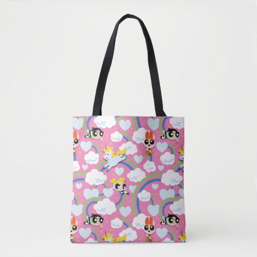 Powerpuff Girls & Donny Rainbow Pattern Tote Bag (Voorkant)