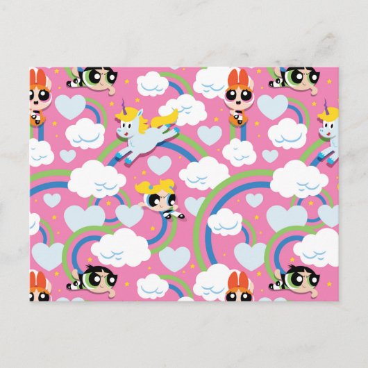 Powerpuff Girls & Donny Rainbow Pattern Uitnodiging Briefkaart (Voorkant)
