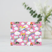Powerpuff Girls & Donny Rainbow Pattern Uitnodiging Briefkaart (Staand voorkant)