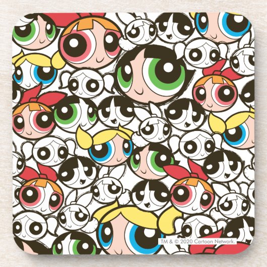 Powerpuff Girls Face Pattern Bier Onderzetter (Voorkant)