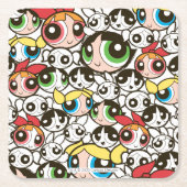 Powerpuff Girls Face Pattern Kartonnen Onderzetters (Voorkant)
