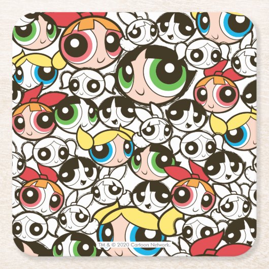 Powerpuff Girls Face Pattern Kartonnen Onderzetters (Voorkant)
