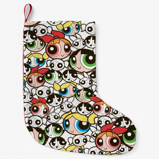 Powerpuff Girls Face Pattern Kleine Kerstsok (Voorkant)