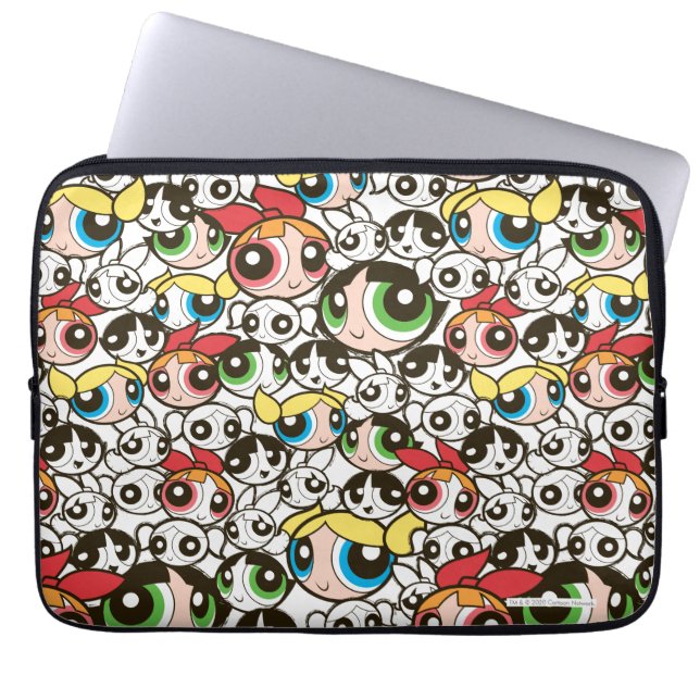 Powerpuff Girls Face Pattern Laptop Sleeve (Voorkant)