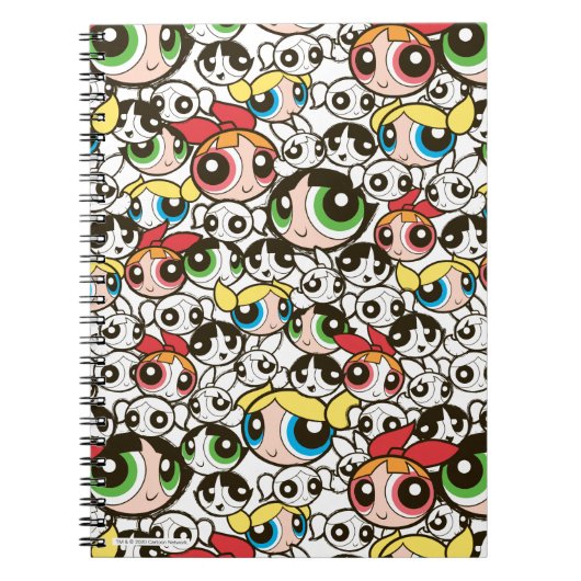 Powerpuff Girls Face Pattern Notitieboek (Voorkant)