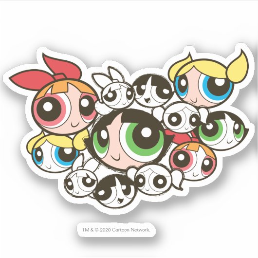 Powerpuff Girls Face Pattern Sticker (Voorkant)
