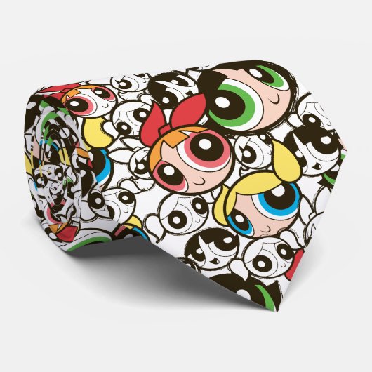 Powerpuff Girls Face Pattern Stropdas (Opgerold)