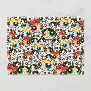 Powerpuff Girls Face Pattern Uitnodiging Briefkaart