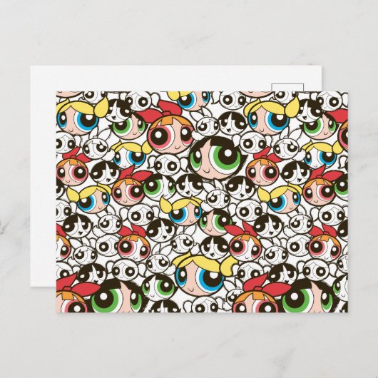 Powerpuff Girls Face Pattern Uitnodiging Briefkaart (Voorkant / Achterkant)