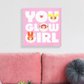 Powerpuff Girls: Glow Girl Canvas Afdruk (Insitu (Woonkamer))