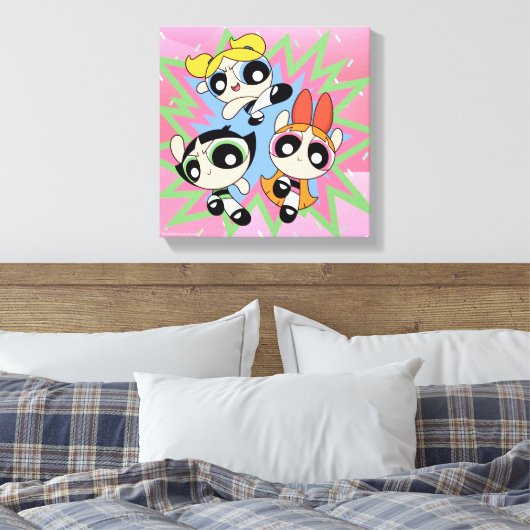 Powerpuff Girls Powfactor Canvas Afdruk (Insitu (Slaapkamer))