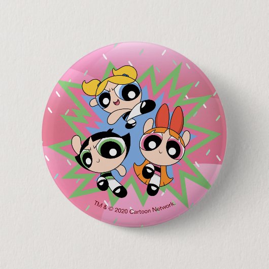 Powerpuff Girls Powfactor Ronde Button 5,7 Cm (Voorkant)