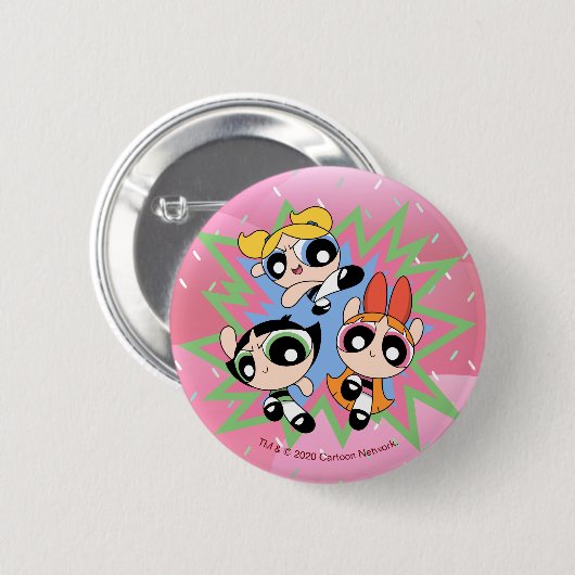 Powerpuff Girls Powfactor Ronde Button 5,7 Cm (Voorkant /achterkant)