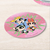 Powerpuff Girls Powfactor Ronde Kartonnen Onderzetter (Gebogen)