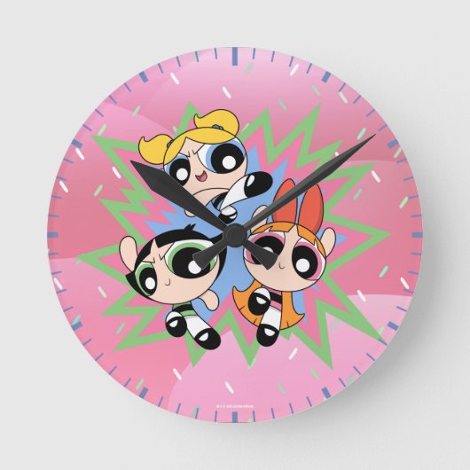 Powerpuff Girls Powfactor Ronde Klok (Voorkant)