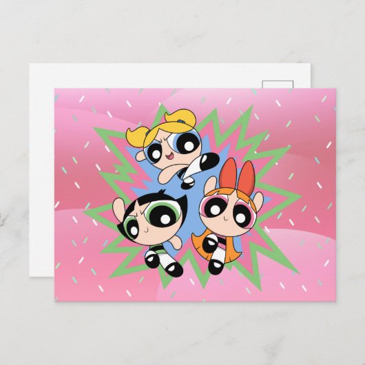 Powerpuff Girls Powfactor Uitnodiging Briefkaart (Voorkant / Achterkant)